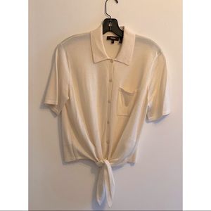 Theory Tie Front sweater top, Medium
